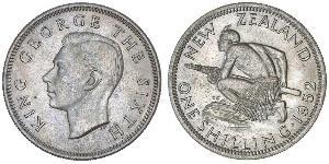 1 Shilling Nuova Zelanda Argento Giorgio VI (1895-1952)