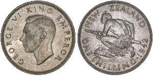 1 Shilling Nuova Zelanda Argento Giorgio VI (1895-1952)