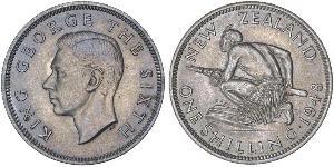 1 Shilling Nuova Zelanda Argento Giorgio VI (1895-1952)