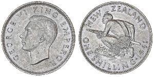 1 Shilling Nuova Zelanda Argento Giorgio VI (1895-1952)