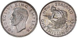 1 Shilling Nuova Zelanda Argento Giorgio VI (1895-1952)