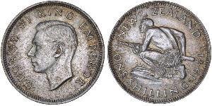 1 Shilling Nuova Zelanda Argento Giorgio VI (1895-1952)