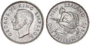 1 Shilling Nuova Zelanda Argento Giorgio VI (1895-1952)