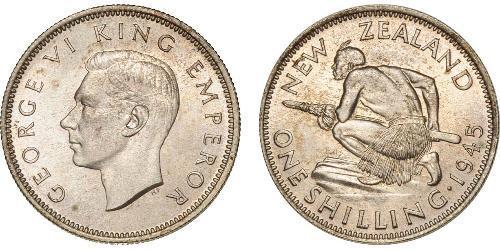 1 Shilling Nuova Zelanda Argento Giorgio VI (1895-1952)