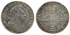 1 Shilling Regno Unito di Gran Bretagna (1707-1801) Argento Giorgio I (1660-1727)