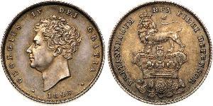 1 Shilling Regno Unito di Gran Bretagna e Irlanda (1801-1922) Argento Giorgio IV (1762-1830)