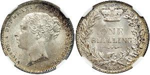 1 Shilling Regno Unito di Gran Bretagna e Irlanda (1801-1922) Argento Vittoria (1819 - 1901)