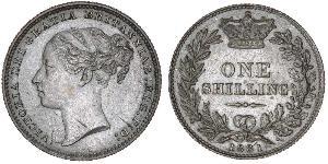 1 Shilling Regno Unito di Gran Bretagna e Irlanda (1801-1922) Argento Vittoria (1819 - 1901)