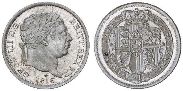 1 Shilling Regno Unito di Gran Bretagna e Irlanda (1801-1922) Argento Giorgio III (1738-1820)