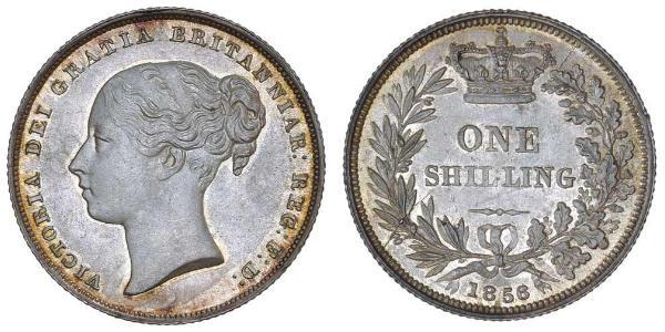 1 Shilling Regno Unito di Gran Bretagna e Irlanda (1801-1922) Argento Vittoria (1819 - 1901)