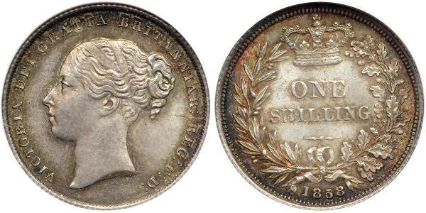 1 Shilling Regno Unito di Gran Bretagna e Irlanda (1801-1922) Argento Vittoria (1819 - 1901)