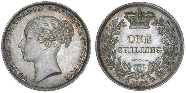 1 Shilling Regno Unito di Gran Bretagna e Irlanda (1801-1922) Argento Vittoria (1819 - 1901)