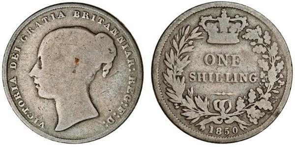 1 Shilling Regno Unito di Gran Bretagna e Irlanda (1801-1922) Argento Vittoria (1819 - 1901)