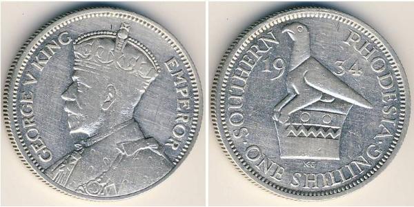 1 Shilling Southern Rhodesia (1923-1980) Argento Giorgio V (1865-1936)