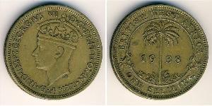 1 Shilling África Occidental Británica (1780 - 1960) Latón Jorge VI (1895-1952)