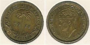 1 Shilling África Occidental Británica (1780 - 1960) Latón Jorge VI (1895-1952)