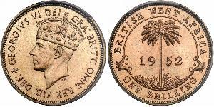 1 Shilling África Occidental Británica (1780 - 1960) Latón Jorge VI (1895-1952)