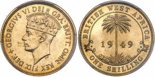 1 Shilling África Occidental Británica (1780 - 1960) Latón Jorge VI (1895-1952)