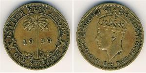 1 Shilling Britisch-Westafrika (1780 - 1960) Messing Georg VI (1895-1952)