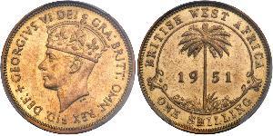 1 Shilling Britisch-Westafrika (1780 - 1960) Messing Georg VI (1895-1952)