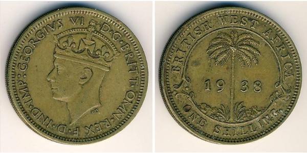 1 Shilling Britisch-Westafrika (1780 - 1960) Messing Georg VI (1895-1952)