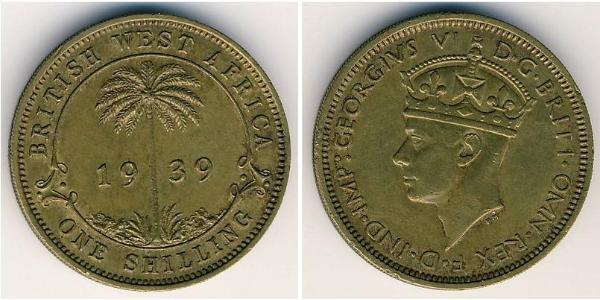 1 Shilling Britisch-Westafrika (1780 - 1960) Messing Georg VI (1895-1952)