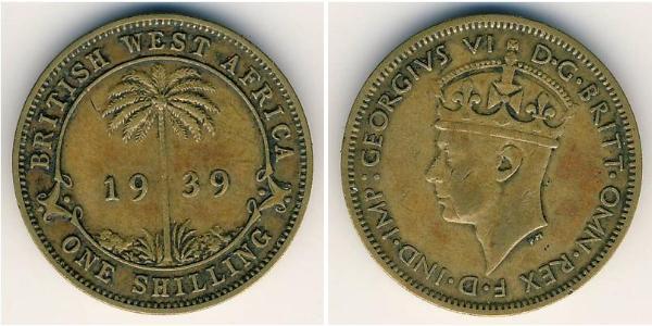1 Shilling Britisch-Westafrika (1780 - 1960) Messing Georg VI (1895-1952)