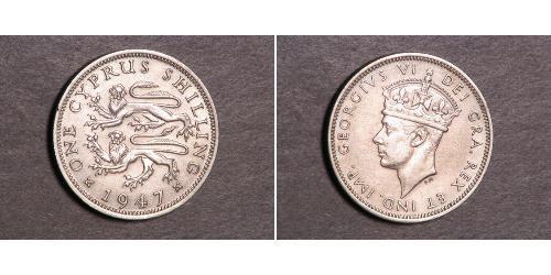 1 Shilling British Cyprus (1878 - 1960) Níquel/Cobre Jorge VI (1895-1952)