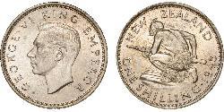 1 Shilling Nueva Zelanda Plata Jorge VI (1895-1952)