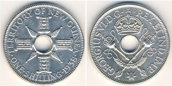 1 Shilling Nueva Guinea Plata Jorge VI (1895-1952)