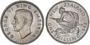 1 Shilling Nueva Zelanda Plata Jorge VI (1895-1952)