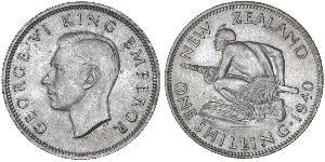 1 Shilling Nueva Zelanda Plata Jorge VI (1895-1952)