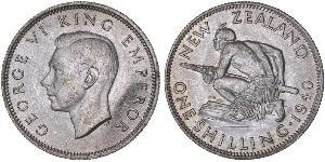 1 Shilling Nueva Zelanda Plata Jorge VI (1895-1952)