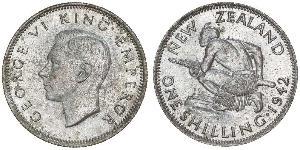 1 Shilling Nueva Zelanda Plata Jorge VI (1895-1952)