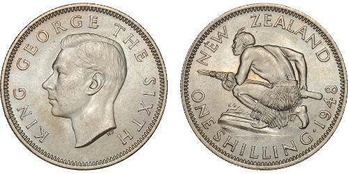 1 Shilling Nueva Zelanda Plata Jorge VI (1895-1952)