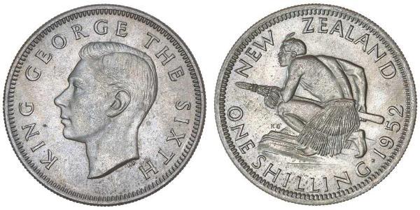 1 Shilling Nueva Zelanda Plata Jorge VI (1895-1952)