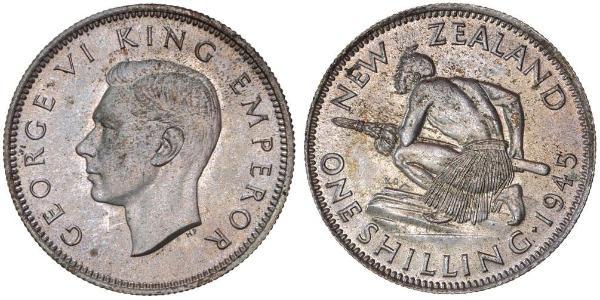 1 Shilling Nueva Zelanda Plata Jorge VI (1895-1952)