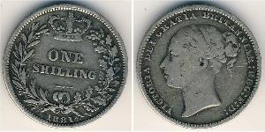 1 Shilling Reino Unido de Gran Bretaña e Irlanda (1801-1922) Plata Victoria (1819 - 1901)