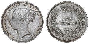 1 Shilling Reino Unido de Gran Bretaña e Irlanda (1801-1922) Plata Victoria (1819 - 1901)