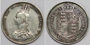 1 Shilling Reino Unido de Gran Bretaña e Irlanda (1801-1922) Plata Victoria (1819 - 1901)