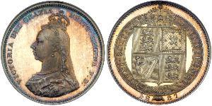 1 Shilling Reino Unido de Gran Bretaña e Irlanda (1801-1922) Plata Victoria (1819 - 1901)