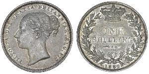 1 Shilling Reino Unido de Gran Bretaña e Irlanda (1801-1922) Plata Victoria (1819 - 1901)