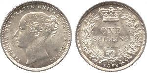 1 Shilling Reino Unido de Gran Bretaña e Irlanda (1801-1922) Plata Victoria (1819 - 1901)