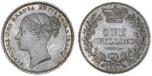 1 Shilling Reino Unido de Gran Bretaña e Irlanda (1801-1922) Plata Victoria (1819 - 1901)