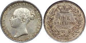 1 Shilling Reino Unido de Gran Bretaña e Irlanda (1801-1922) Plata Victoria (1819 - 1901)