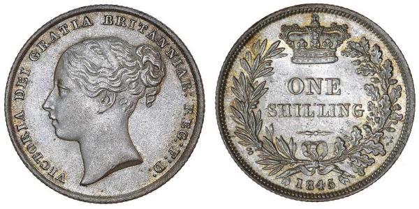 1 Shilling Reino Unido de Gran Bretaña e Irlanda (1801-1922) Plata Victoria (1819 - 1901)