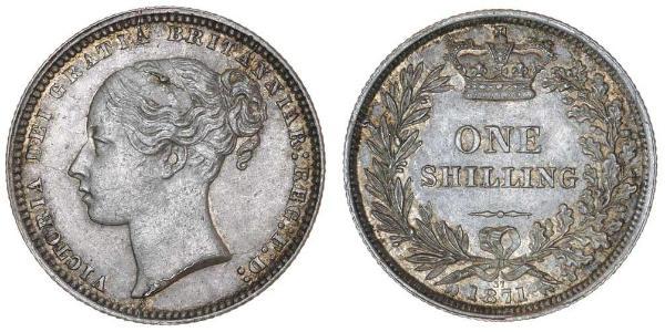 1 Shilling Reino Unido de Gran Bretaña e Irlanda (1801-1922) Plata Victoria (1819 - 1901)