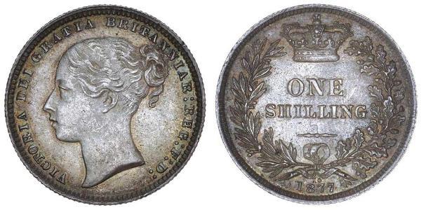 1 Shilling Reino Unido de Gran Bretaña e Irlanda (1801-1922) Plata Victoria (1819 - 1901)