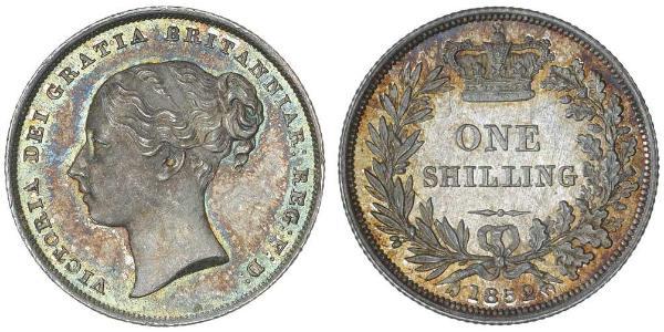 1 Shilling Reino Unido de Gran Bretaña e Irlanda (1801-1922) Plata Victoria (1819 - 1901)