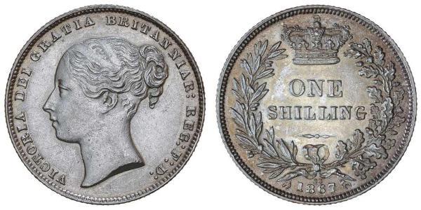 1 Shilling Reino Unido de Gran Bretaña e Irlanda (1801-1922) Plata Victoria (1819 - 1901)